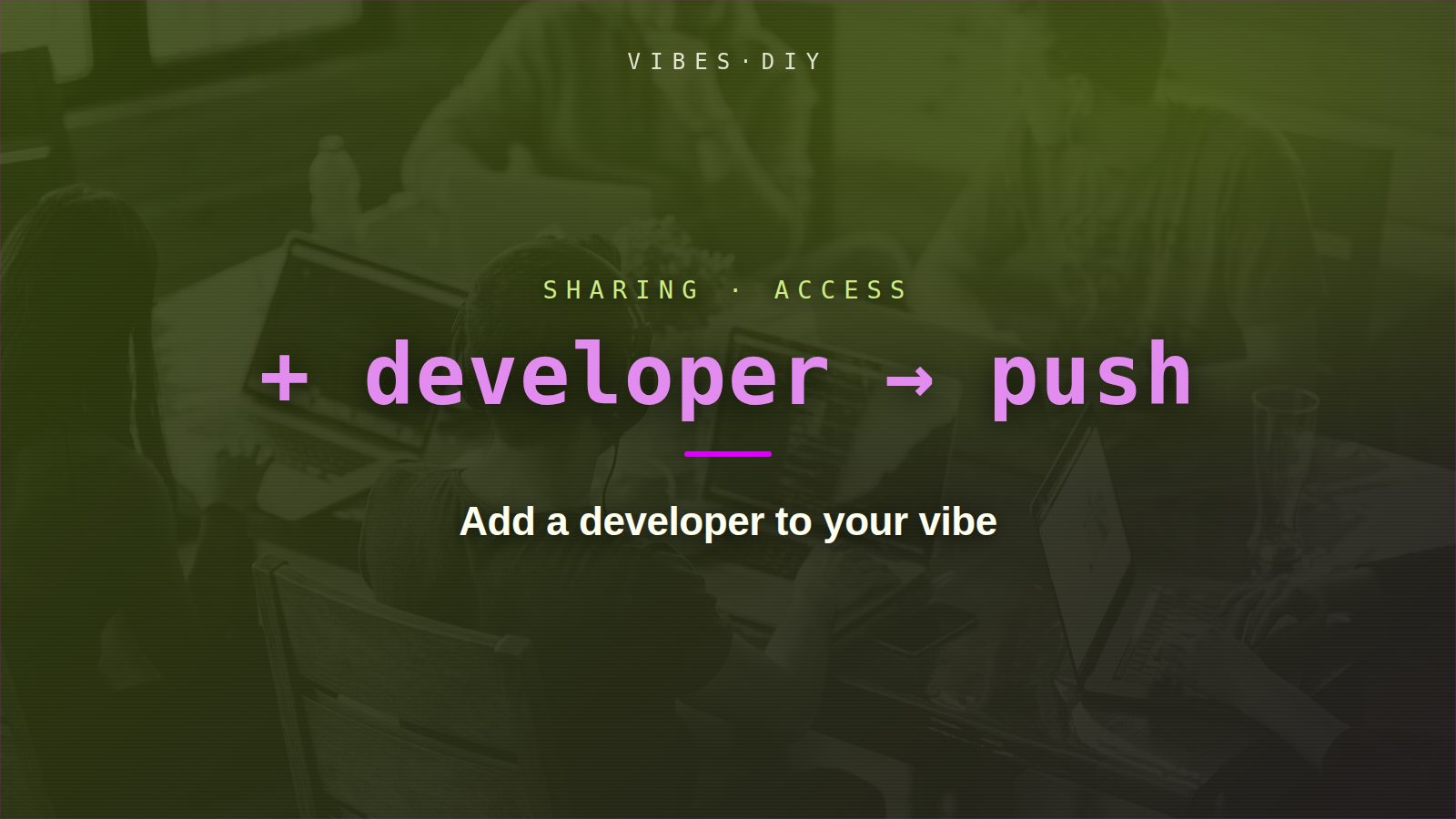 Add a developer to your vibe