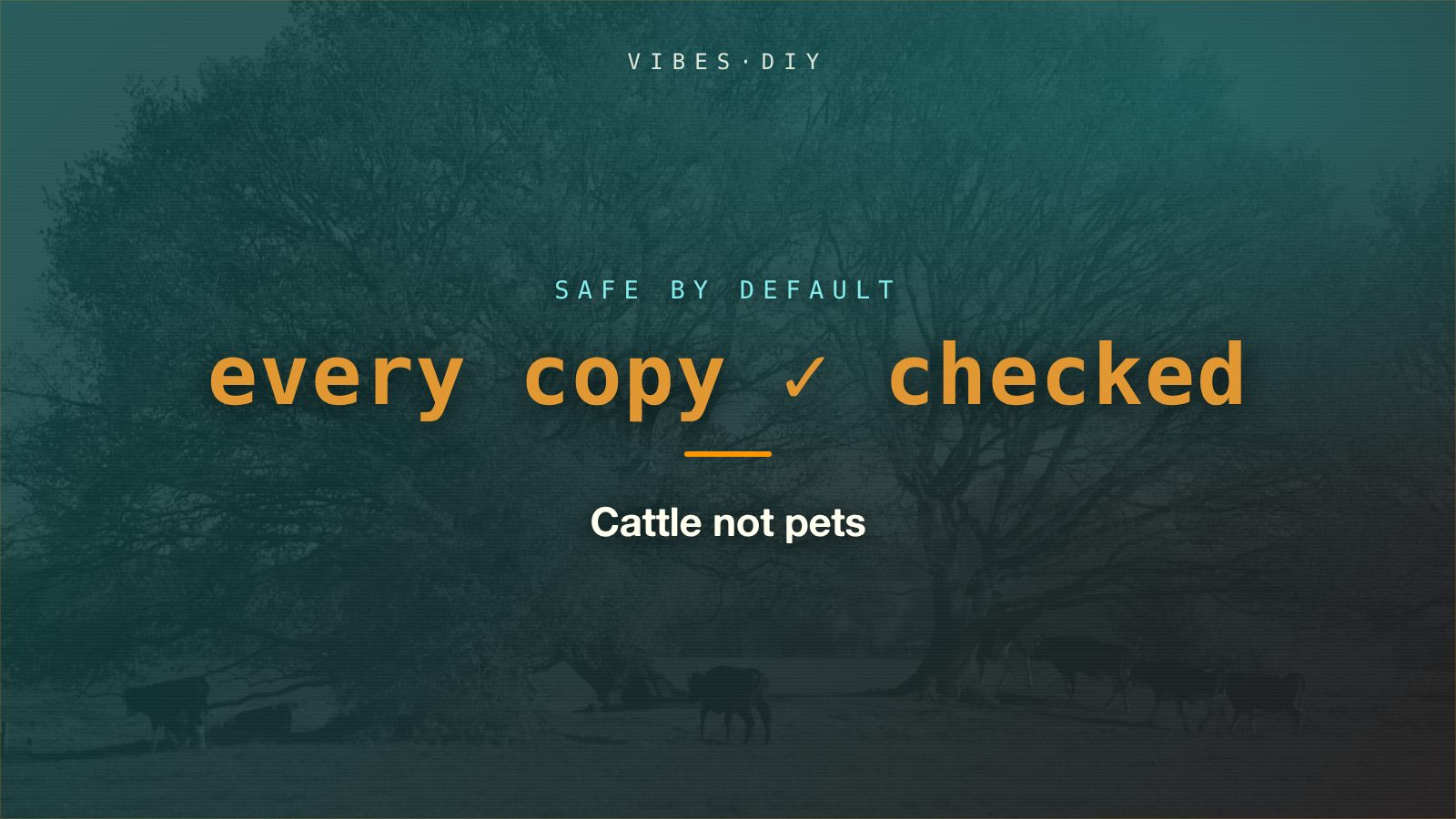 Cattle not pets