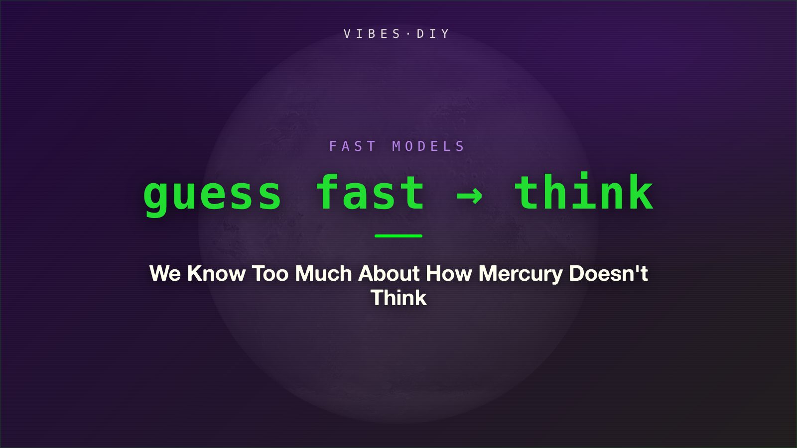 We Know Too Much About How Mercury Doesn't Think