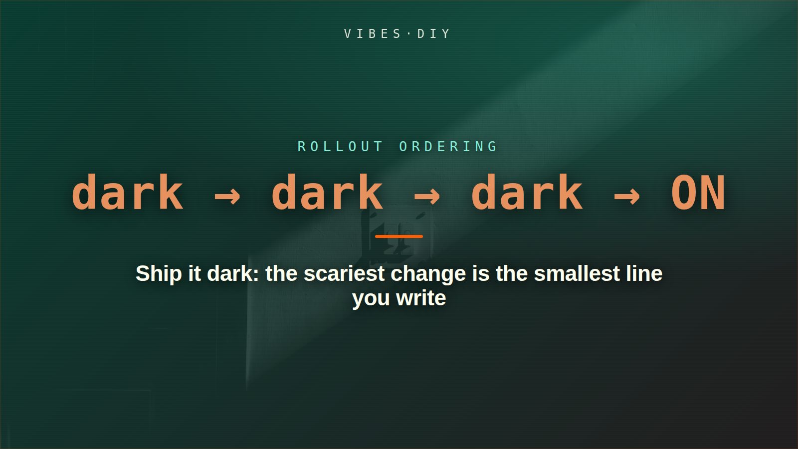 Ship it dark: the scariest change is the smallest line you write