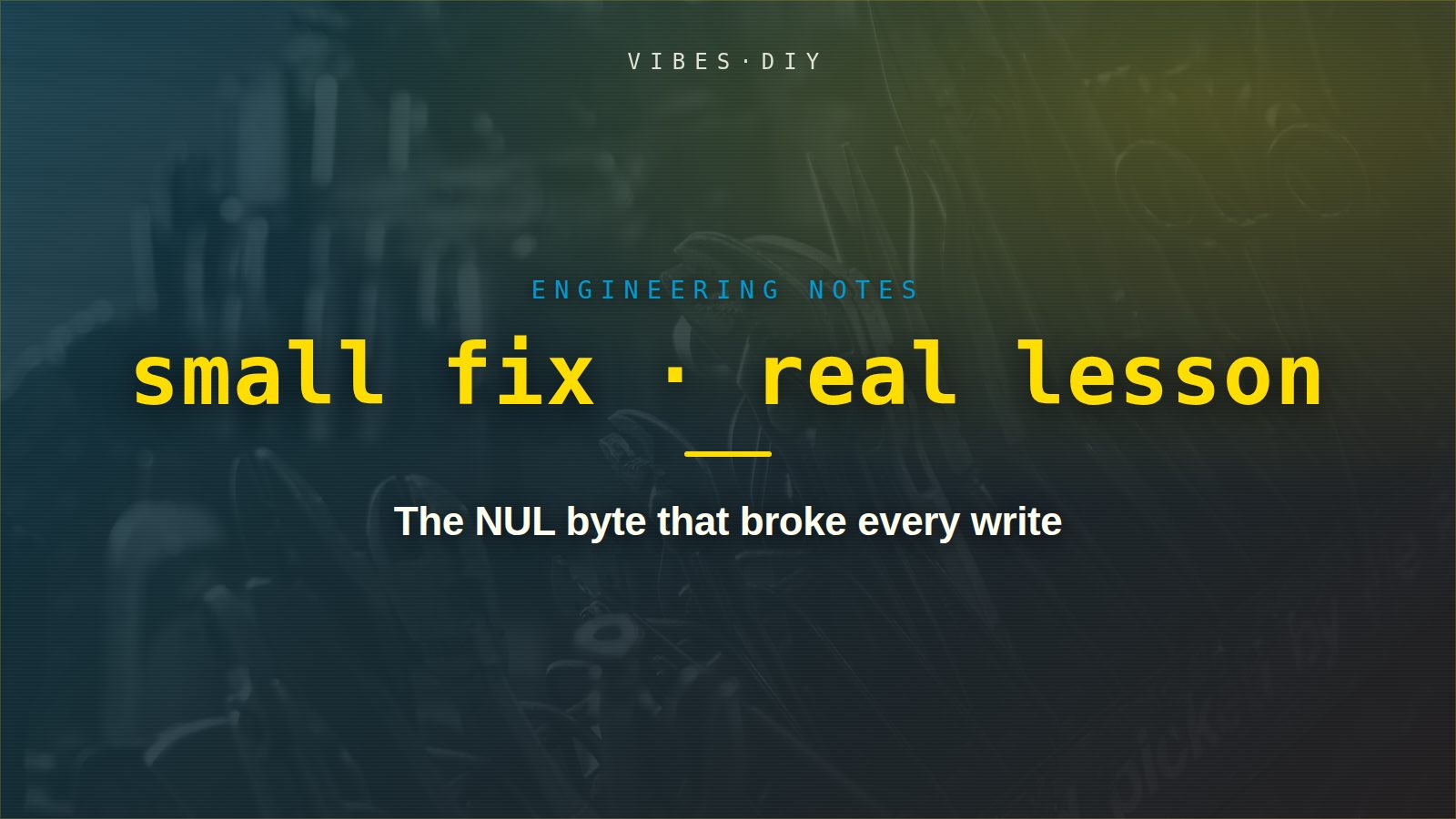 The NUL byte that broke every write (+7 more)