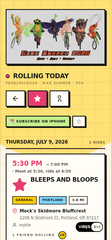 Rolling Today's favorites view with its Subscribe on iPhone bar